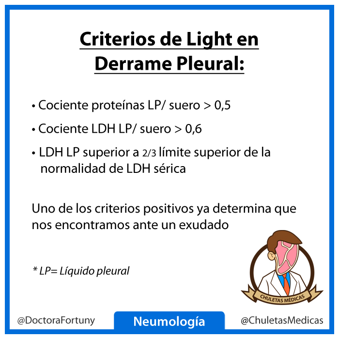 Criterios de Light en Derrame Pleural